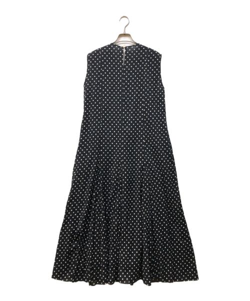 ne quittez pas（ヌキテパ）ne quittez pas (ヌキテパ) C.VOILE DOT PRINT SLEEVELESS DRESS ネイビー サイズ:M 未使用品の古着・服飾アイテム