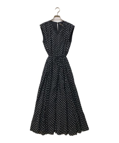 ne quittez pas（ヌキテパ）ne quittez pas (ヌキテパ) C.VOILE DOT PRINT SLEEVELESS DRESS ネイビー サイズ:M 未使用品の古着・服飾アイテム