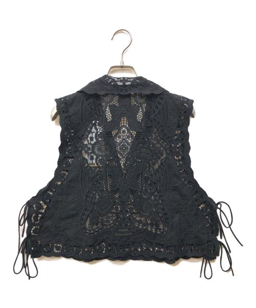 Curensology（カレンソロジー）Curensology (カレンソロジー) エンブロイダリーブラウス ブラック サイズ:F 未使用品の古着・服飾アイテム
