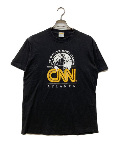 CNN（CNN）CNN (CNN) 90s プリントTシャツ ブラック サイズ:Mの古着・服飾アイテム