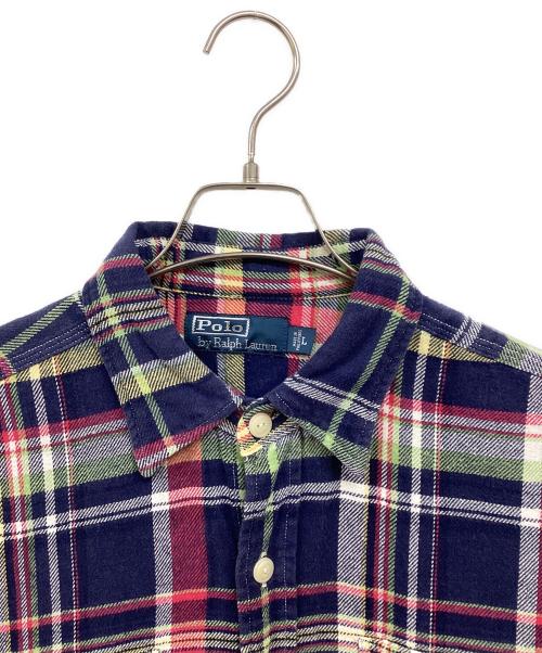 POLO RALPH LAUREN（ポロ・ラルフローレン）POLO RALPH LAUREN (ポロ・ラルフローレン) ネルシャツ ネイビー サイズ:Lの古着・服飾アイテム