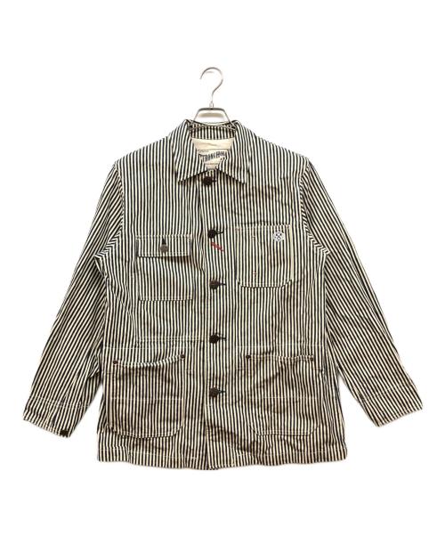 STRONGHOLD（ストロングホール）STRONGHOLD (ストロングホール) ヒッコリージャケット ホワイト×ネイビー サイズ:38の古着・服飾アイテム