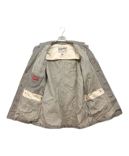 STRONGHOLD（ストロングホール）STRONGHOLD (ストロングホール) ヒッコリージャケット ホワイト×ネイビー サイズ:38の古着・服飾アイテム