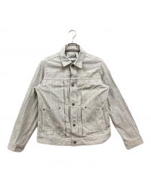 DAPPER'S（ダッパーズ）の古着「ストライプデニムジャケット」｜ホワイト