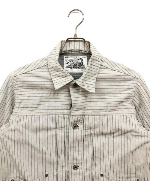 DAPPER'S（ダッパーズ）DAPPER'S (ダッパーズ) ストライプデニムジャケット ホワイト サイズ:38の古着・服飾アイテム