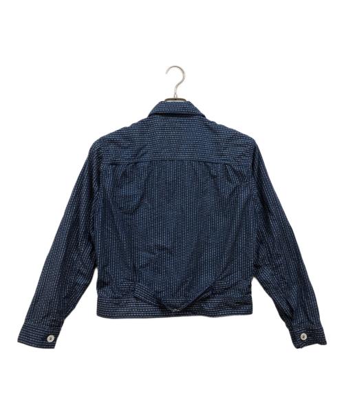 BLACK SIGN（ブラックサイン）BLACK SIGN (ブラックサイン) ストライププリントシャツ インディゴ サイズ:36の古着・服飾アイテム