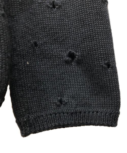 COMME des GARCONS HOMME PLUS（コムデギャルソンオムプリュス）COMME des GARCONS HOMME PLUS (コムデギャルソンオムプリュス) ロゴプリントダメージ加工ニット ブラック サイズ:Sの古着・服飾アイテム