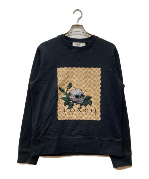 COACH（コーチ）COACH (コーチ) クルーネックスウェット ブラック サイズ:Lの古着・服飾アイテム