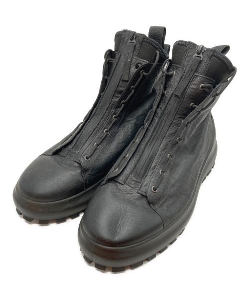 STONE ISLAND（ストーンアイランド）STONE ISLAND (ストーンアイランド) ECCO (エコー) センタージップレザーミリタリーブーツ ブラック サイズ:43の古着・服飾アイテム