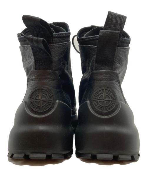 STONE ISLAND（ストーンアイランド）STONE ISLAND (ストーンアイランド) ECCO (エコー) センタージップレザーミリタリーブーツ ブラック サイズ:43の古着・服飾アイテム