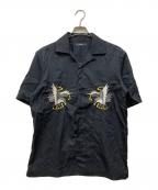 DIESELディーゼル）の古着「刺繍オープンカラーシャツ」｜ブラック