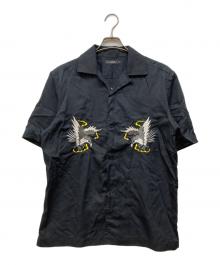 DIESEL（ディーゼル）の古着「刺繍オープンカラーシャツ」｜ブラック