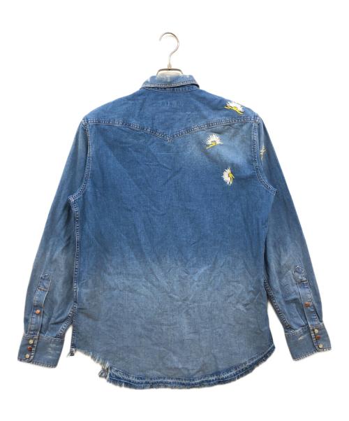 DIESEL（ディーゼル）DIESEL (ディーゼル) 刺繍デニムウエスタンシャツ インディゴ サイズ:Mの古着・服飾アイテム