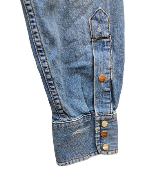 DIESEL（ディーゼル）DIESEL (ディーゼル) 刺繍デニムウエスタンシャツ インディゴ サイズ:Mの古着・服飾アイテム