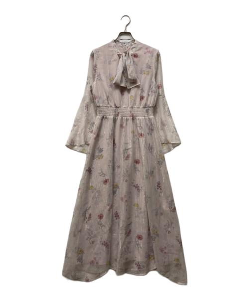 CELFORD（セルフォード）CELFORD (セルフォード) フラワープリントボウタイワンピース ピンク サイズ:38の古着・服飾アイテム