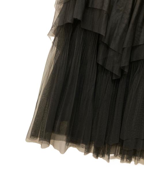 CELFORD（セルフォード）CELFORD (セルフォード) ランダムチュールプリーツスカート ブラック サイズ:38の古着・服飾アイテム