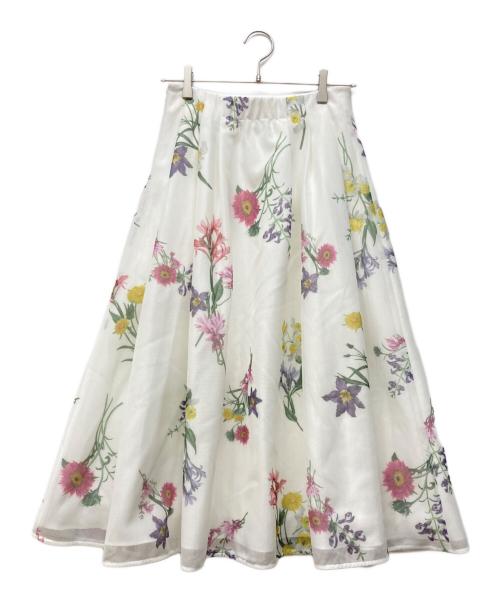 CELFORD（セルフォード）CELFORD (セルフォード) ミニメッシュフラワースカート ホワイト サイズ:38の古着・服飾アイテム