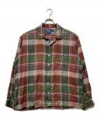 POLO RALPH LAURENポロ・ラルフローレン）の古着「オープンカラーリネンチェックシャツ」｜レッド