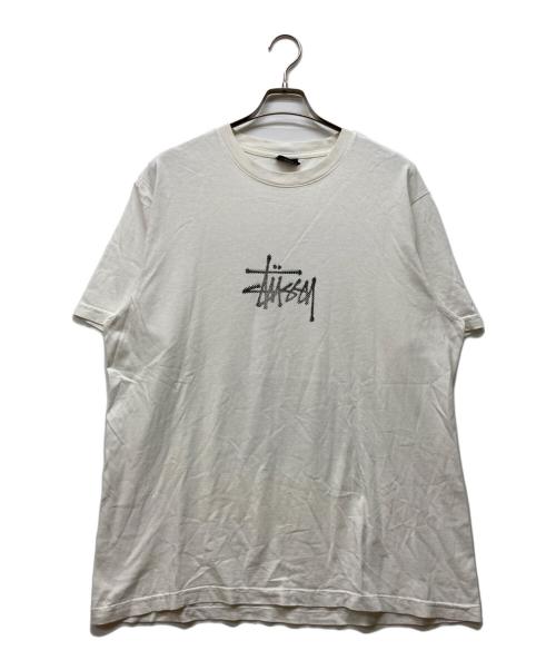 stussy（ステューシー）stussy (ステューシー) サーフィンプリントTシャツ ホワイト サイズ:Lの古着・服飾アイテム