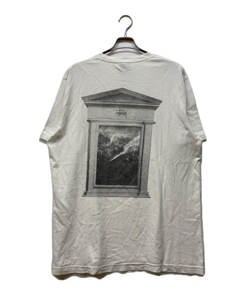 stussy（ステューシー）stussy (ステューシー) サーフィンプリントTシャツ ホワイト サイズ:Lの古着・服飾アイテム