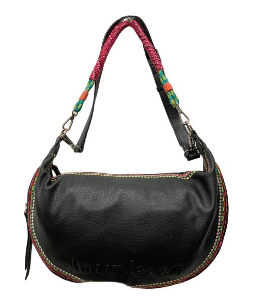 Desigual（デシグアル）Desigual (デシグアル) フェイクレザーショルダーバッグ ブラックの古着・服飾アイテム