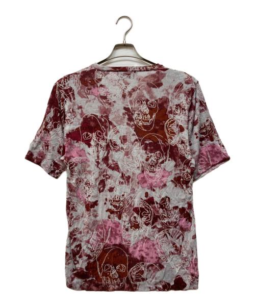 Andy Warhol by HYSTERIC GLAMOUR（アンディーウォーホルバイヒステリックグラマー）Andy Warhol by HYSTERIC GLAMOUR (アンディーウォーホルバイヒステリックグラマー) スカル総柄半袖ニット レッド サイズ:FREEの古着・服飾アイテム
