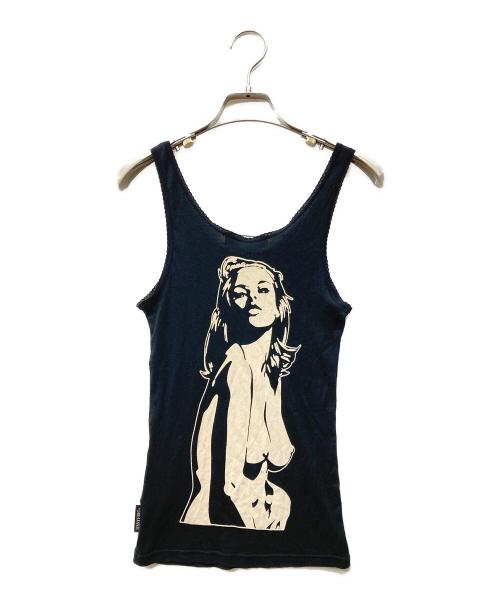Hysteric Glamour（ヒステリックグラマー）Hysteric Glamour (ヒステリックグラマー) プリントタンクトップ ブラック サイズ:FREEの古着・服飾アイテム