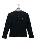 BURBERRY BLACK LABELバーバリーブラックレーベル）の古着「ヘンリーネックニット」｜ブラック