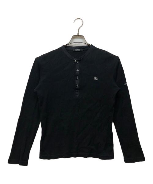BURBERRY BLACK LABEL（バーバリーブラックレーベル）BURBERRY BLACK LABEL (バーバリーブラックレーベル) ヘンリーネックニット ブラック サイズ:2の古着・服飾アイテム