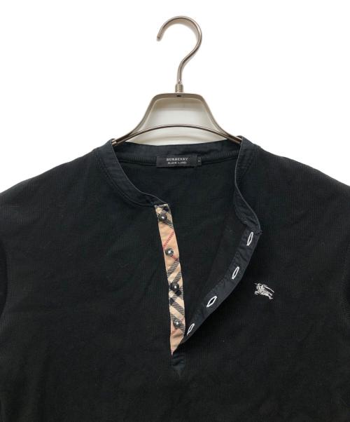 BURBERRY BLACK LABEL（バーバリーブラックレーベル）BURBERRY BLACK LABEL (バーバリーブラックレーベル) ヘンリーネックニット ブラック サイズ:2の古着・服飾アイテム