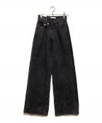 moussyマウジー）の古着「CROSS WAIST WIDE STRAIGHT」｜ブラック