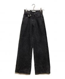 moussy（マウジー）の古着「CROSS WAIST WIDE STRAIGHT」｜ブラック