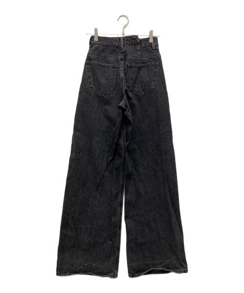 moussy（マウジー）moussy (マウジー) CROSS WAIST WIDE STRAIGHT ブラックの古着・服飾アイテム