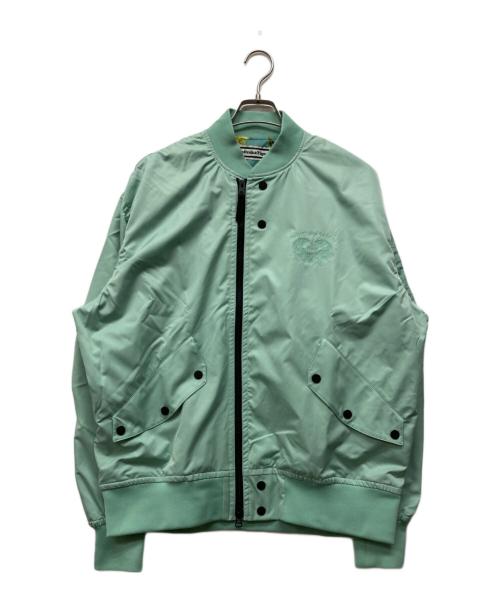 Onitsuka Tiger（オニツカタイガー）Onitsuka Tiger (オニツカタイガー) プリンティッドボンバージャケット グリーン サイズ:Mの古着・服飾アイテム