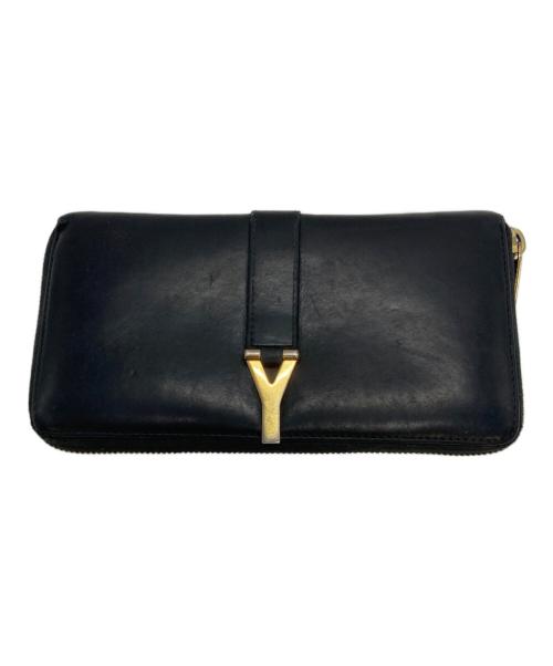 Saint Laurent Paris（サンローランパリ）Saint Laurent Paris (サンローランパリ) ラウンドジップウォレット ブラックの古着・服飾アイテム