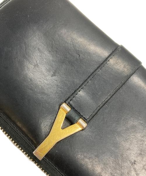 Saint Laurent Paris（サンローランパリ）Saint Laurent Paris (サンローランパリ) ラウンドジップウォレット ブラックの古着・服飾アイテム