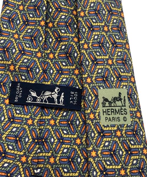 HERMES（エルメス）HERMES (エルメス) 総柄ネクタイ グリーン サイズ:記載無しの古着・服飾アイテム