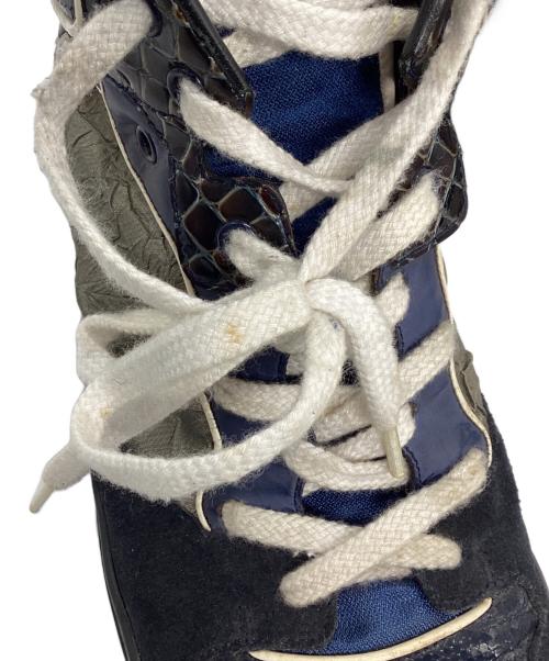 BALENCIAGA（バレンシアガ）BALENCIAGA (バレンシアガ) クロコ型押しハイカットスニーカー ネイビー サイズ:42の古着・服飾アイテム