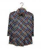 BURBERRY BLUE LABELバーバリー ブルー レーベル）の古着「七分丈チェックシャツ」｜ブラウン