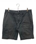 stussyステューシー）の古着「ベイカーショーツ」｜ブラック