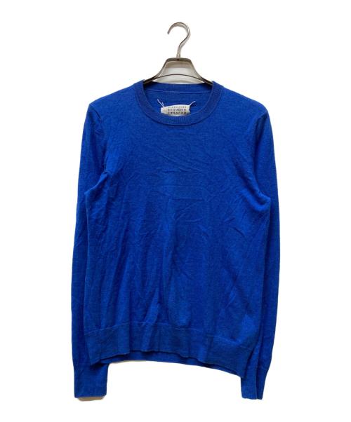 Maison Margiela（メゾンマルジェラ）Maison Margiela (メゾンマルジェラ) エルボーパッチウールニット ブルー サイズ:Sの古着・服飾アイテム
