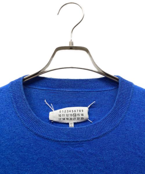 Maison Margiela（メゾンマルジェラ）Maison Margiela (メゾンマルジェラ) エルボーパッチウールニット ブルー サイズ:Sの古着・服飾アイテム