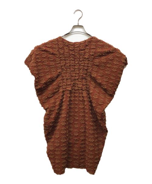 me ISSEY MIYAKE（ミーイッセイ ミヤケ）me ISSEY MIYAKE (ミーイッセイ ミヤケ) ノースリーブブラウス ブラウン サイズ:記載無し（実寸サイズをご確認ください）の古着・服飾アイテム