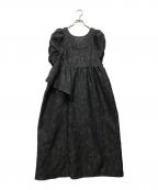 ANDRESDアンドレスド）の古着「bubble sleeve jacquard dress」｜ブラック
