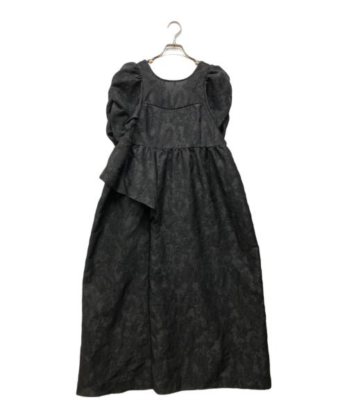 ANDRESD（アンドレスド）ANDRESD (アンドレスド) bubble sleeve jacquard dress ブラック サイズ:Ｌの古着・服飾アイテム