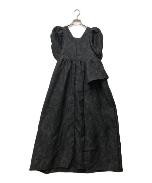 ANDRESD（アンドレスド）ANDRESD (アンドレスド) bubble sleeve jacquard dress ブラック サイズ:Ｌの古着・服飾アイテム