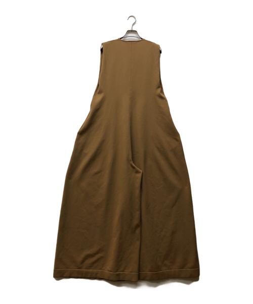 ETRE（エトレ）etre (エトレ) フロントボタンニットオールインワン キャメル サイズ:Mの古着・服飾アイテム