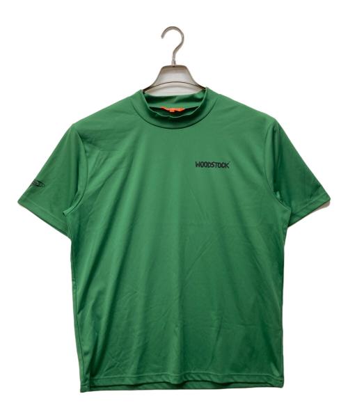 BEAMS GOLF（ビームスゴルフ）BEAMS GOLF (ビームスゴルフ) WOOD STOCK (ウッドストック) バックプリント モックネックシャツ グリーン サイズ:Lの古着・服飾アイテム