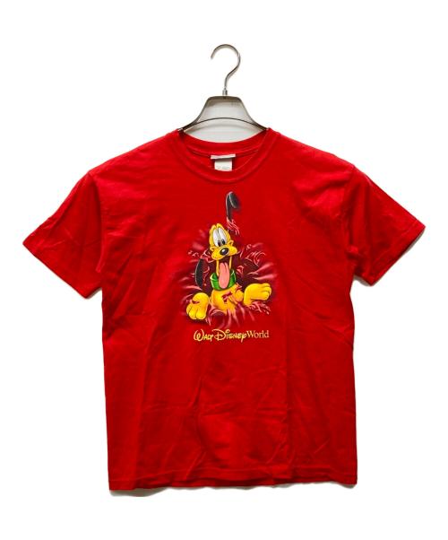 DISNEY（ディズニー）Disney (ディズニー) プリントTシャツ レッド サイズ:Lの古着・服飾アイテム