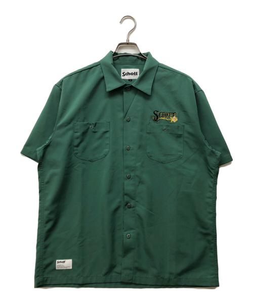 Schott（ショット）Schott (ショット) EMB. TC WORK SHIRT LOGO グリーン サイズ:Lの古着・服飾アイテム